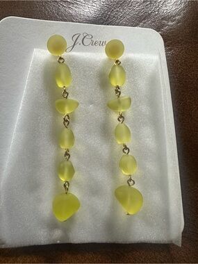 J. Crew Lime Yellow Beaded Drop Earrings